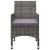 vidaXL 3 Piece Bistro Set Poly Rattan and Tempered Glass Grey