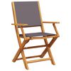 vidaXL Folding Garden Chairs 4 pcs Anthracite Fabric and Solid Wood