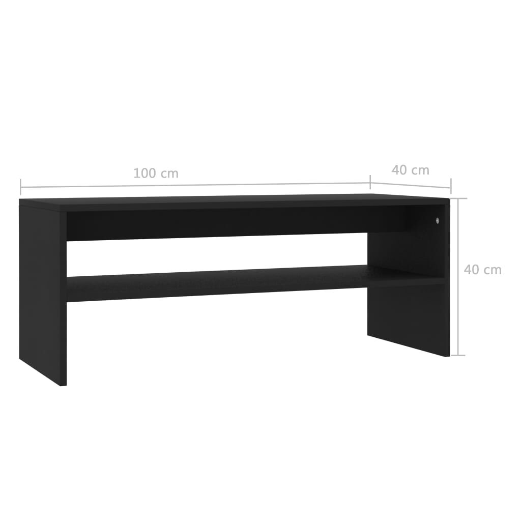 vidaXL Coffee Table Black 100x40x40 cm Engineered Wood