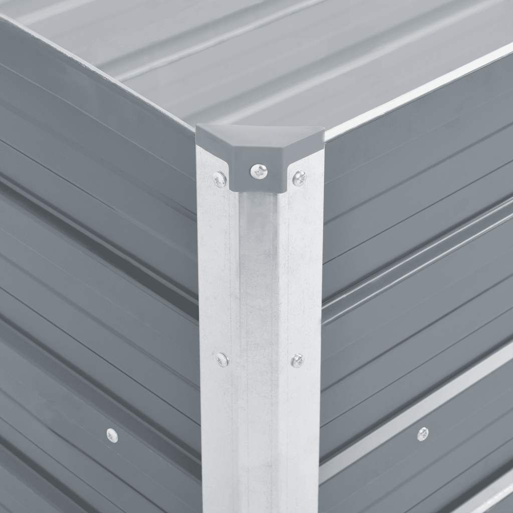 vidaXL Garden Raised Bed Galvanised Steel 100x40x45 cm Grey