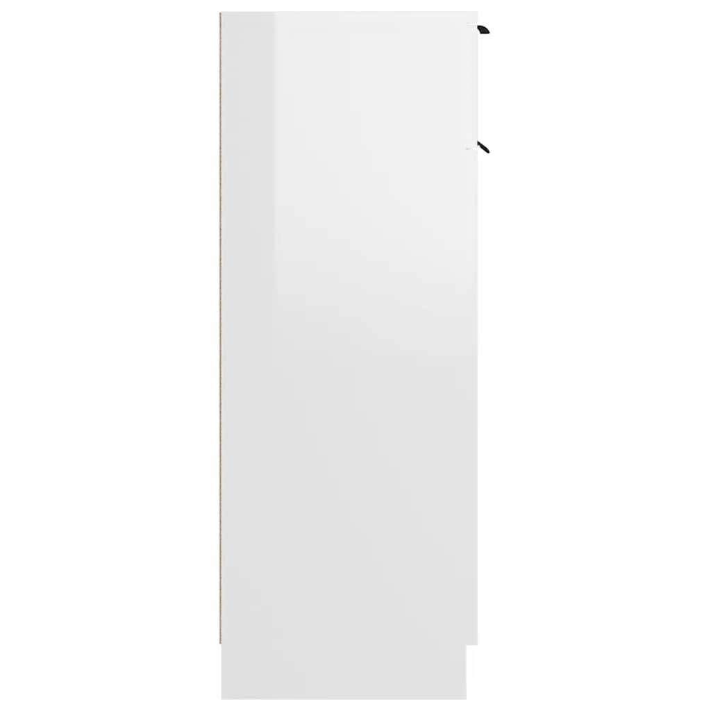 vidaXL Bathroom Cabinet High Gloss White 32x34x90 cm Engineered Wood