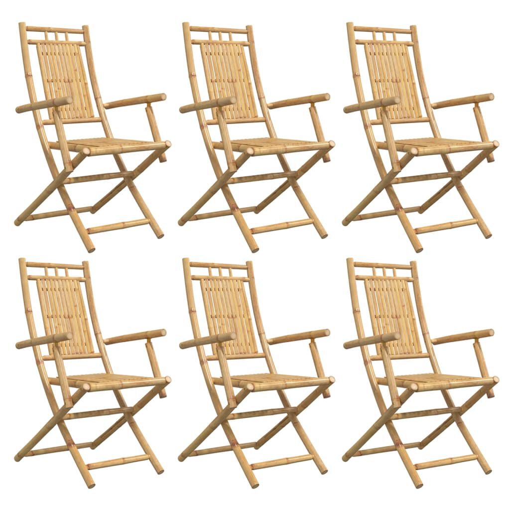 vidaXL Folding Garden Chairs 6 pcs 53x66x99 cm Bamboo