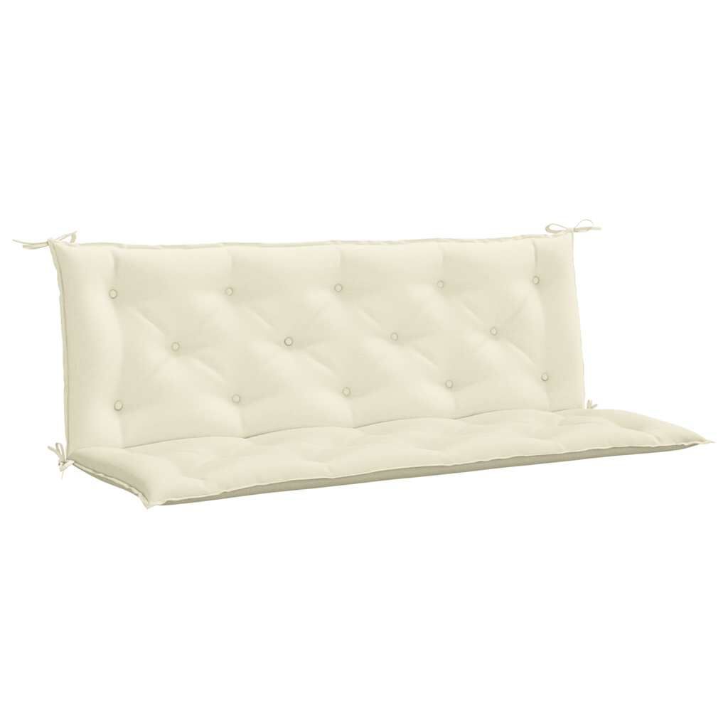 vidaXL Garden Bench Cushion Cream White 150x(50+50)x7cm Oxford Fabric