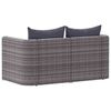 vidaXL Garden Corner Sofas 2 pcs Grey Poly Rattan