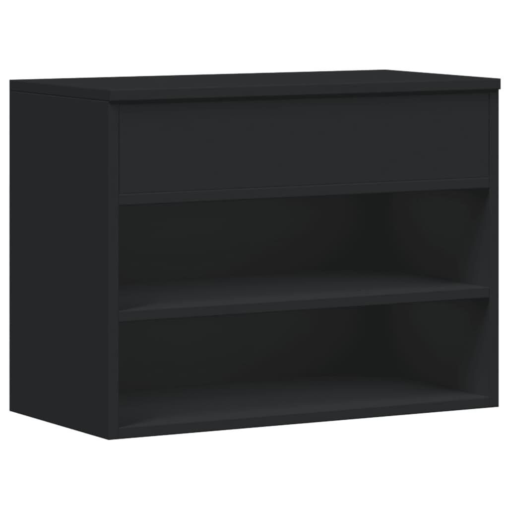 vidaXL Shoe Bench Black 60x30x45 cm Engineered Wood