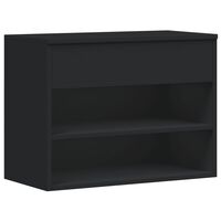 vidaXL Shoe Bench Black 60x30x45 cm Engineered Wood, black vidaXL Shoe Bench Black 60x30x45 cm Engineered Wood