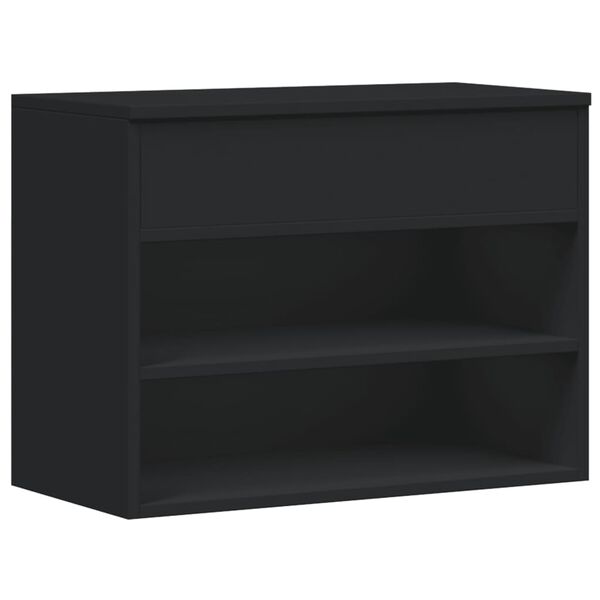 vidaXL Shoe Bench Black 60x30x45 cm Engineered Wood
