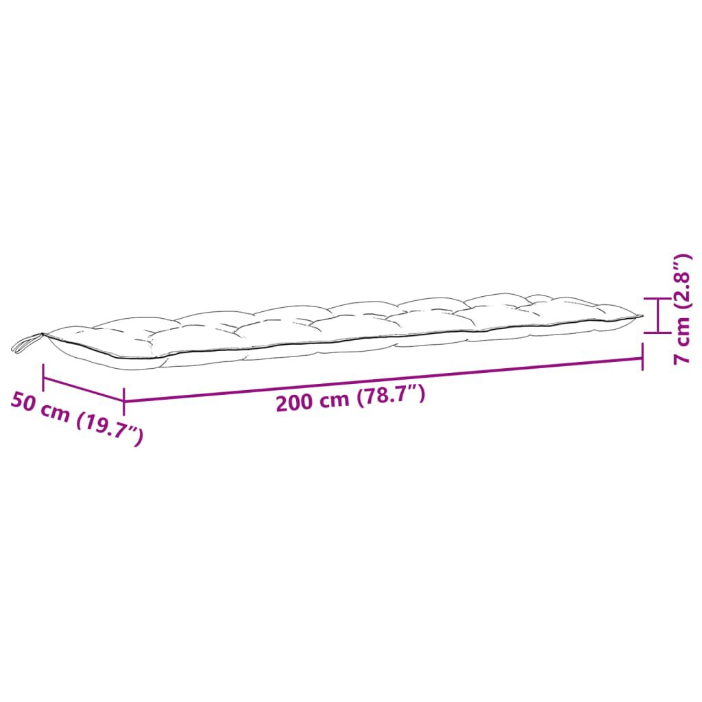 vidaXL Garden Bench Cushions 2 pcs Melange Light Grey 200x50x7 cm Fabric