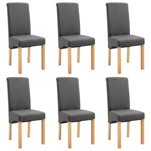 vidaXL Dining Chairs 6 pcs Grey Fabric