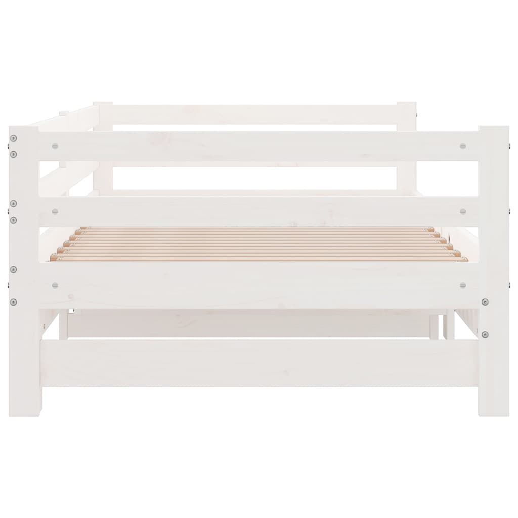 vidaXL Pull-out Day Bed without Mattress White 90x200 cm