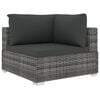 vidaXL 9 Piece Garden Lounge Set with Cushions Poly Rattan Grey