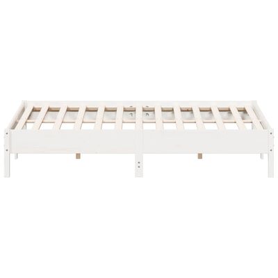 vidaXL Bed Frame White 180x200 cm Super King Size Solid Wood Pine