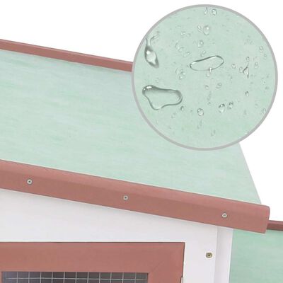 vidaXL Outdoor Large Rabbit Hutch Brown and White 201x45x85 cm Wood, brown and white vidaXL Outdoor Large Rabbit Hutch Brown and White 201x45x85 cm Wood