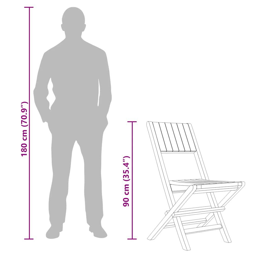 vidaXL Folding Garden Chairs 6 pcs 47x61x90 cm Solid Wood Teak