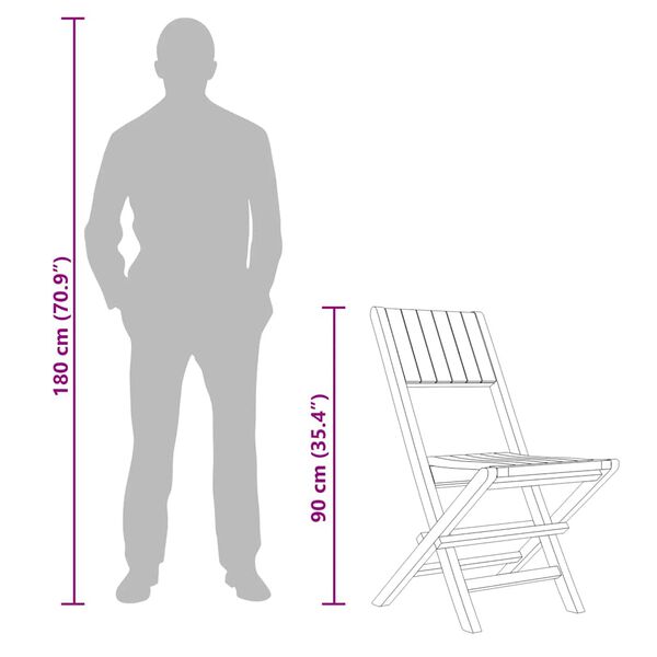 vidaXL Folding Garden Chairs 6 pcs 47x61x90 cm Solid Wood Teak