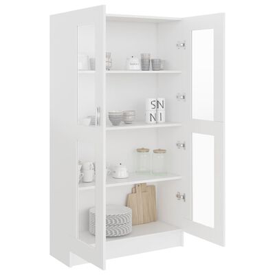 vidaXL Vitrine Cabinet White 82.5x30.5x150 cm Engineered Wood, white vidaXL Vitrine Cabinet White 82.5x30.5x150 cm Engineered Wood