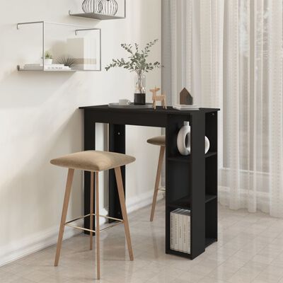 vidaXL Bar Table with Shelf Black 102x50x103.5 cm Engineered Wood, black vidaXL Bar Table with Shelf Black 102x50x103.5 cm Engineered Wood