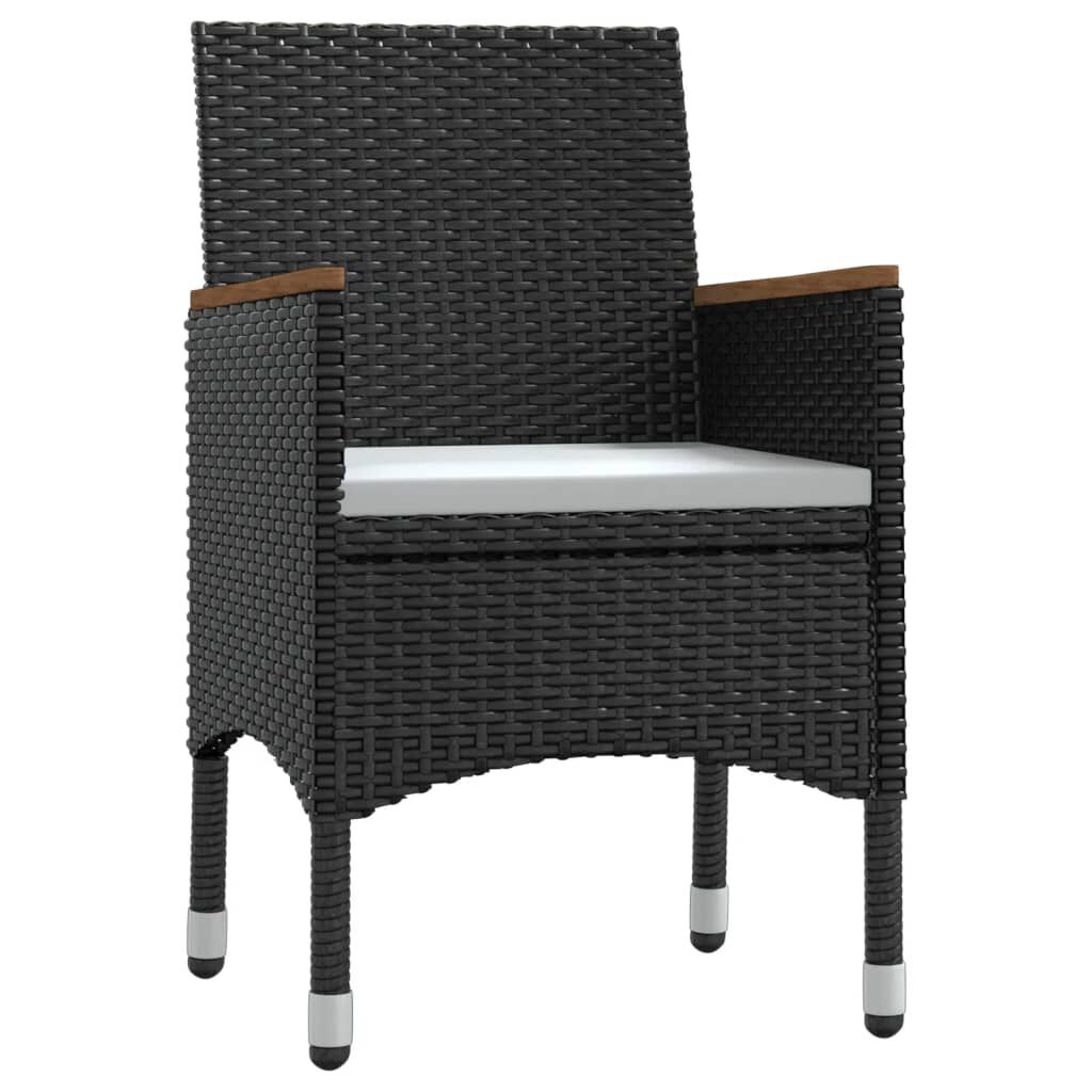 vidaXL 9 Piece Garden Dining Set with Cushions Black