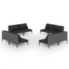 vidaXL 8 Piece Garden Lounge Set with Cushions Poly Rattan Dark Grey