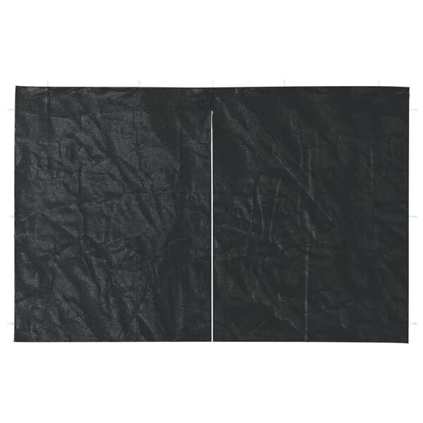 vidaXL Party Tent Sidewall 2 pcs with Zipper PE Anthracite