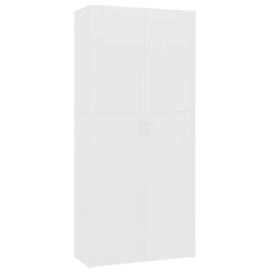 vidaXL Shoe Cabinet White 80x35.5x180 cm Engineered Wood