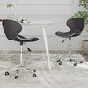 vidaXL Swivel Dining Chairs 2 pcs Grey Faux Leather