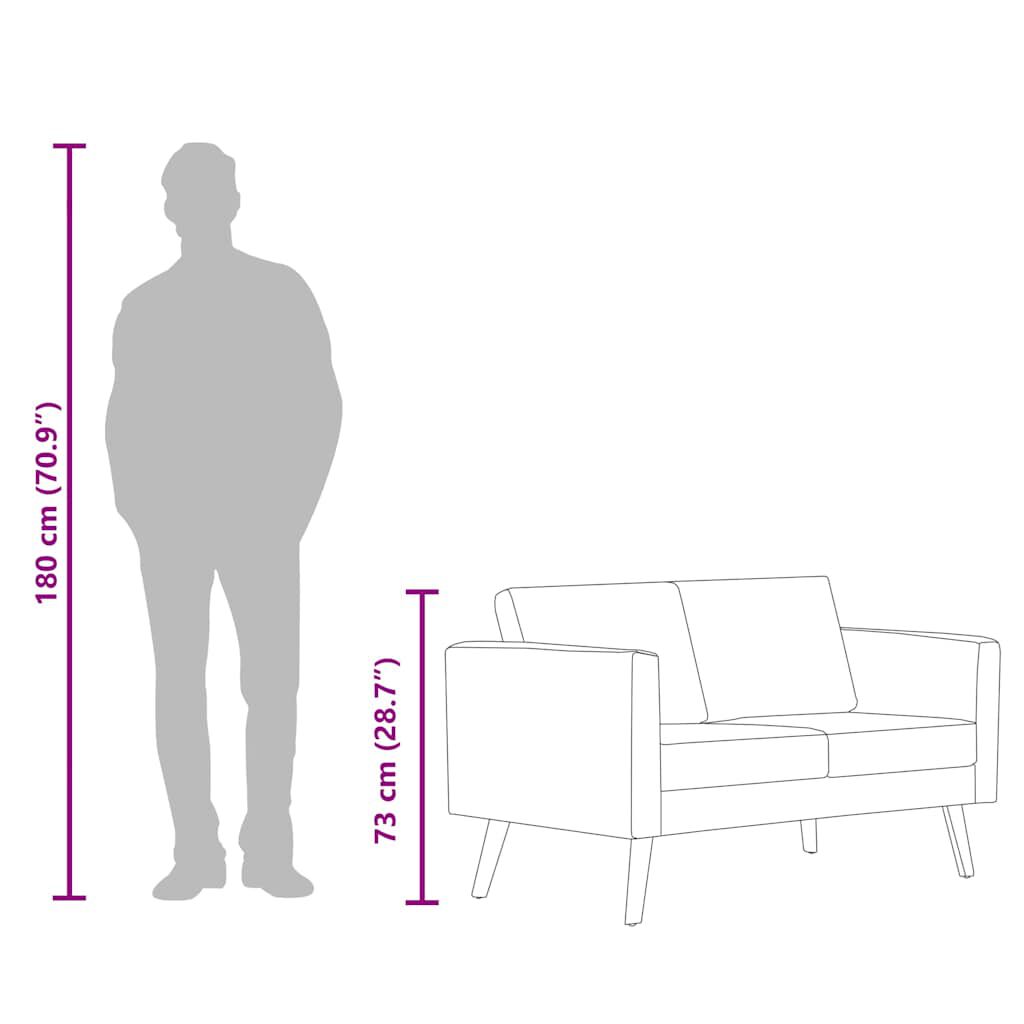 vidaXL 2-Seater Sofa Fabric Cream
