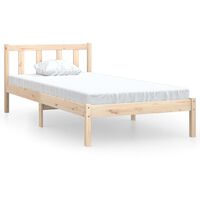 vidaXL Bed Frame without Mattress Solid Wood 90x200 cm, natural vidaXL Bed Frame without Mattress Solid Wood 90x200 cm