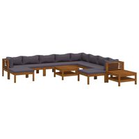 vidaXL 12 Piece Garden Lounge Set with Cushion Solid Acacia Wood