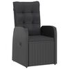 vidaXL 7 Piece Outdoor Dining Set with Cushions Poly Rattan Black
