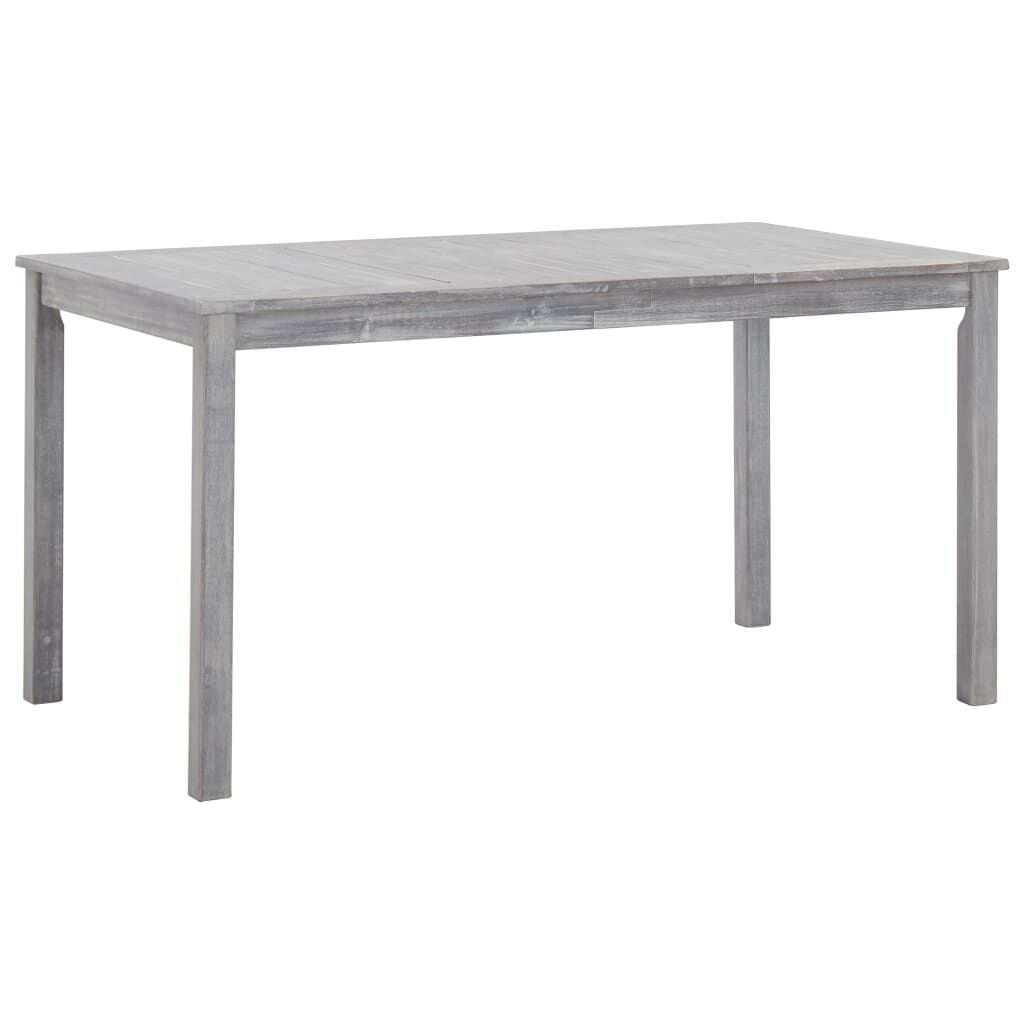 vidaXL 7 Piece Outdoor Dining Set Grey Wash Solid Acacia Wood