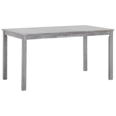 vidaXL 7 Piece Outdoor Dining Set Grey Wash Solid Acacia Wood, grey vidaXL 7 Piece Outdoor Dining Set Grey Wash Solid Acacia Wood