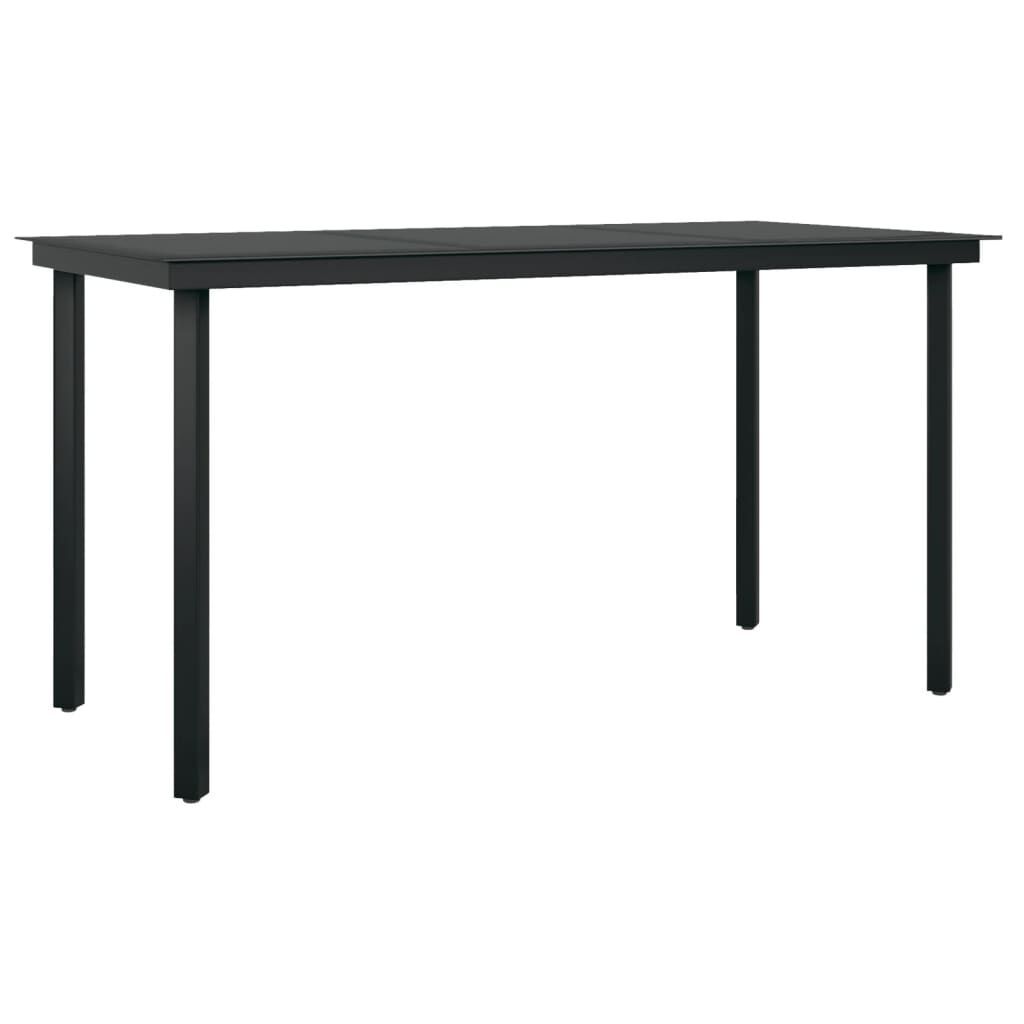 vidaXL 7 Piece Garden Dining Set with Cushions Black
