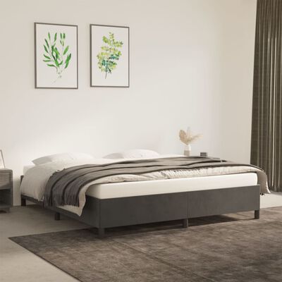 vidaXL Bed Frame without Mattress Dark Grey 180x200 cm Super King Velvet, dark grey vidaXL Bed Frame without Mattress Dark Grey 180x200 cm Super King Velvet