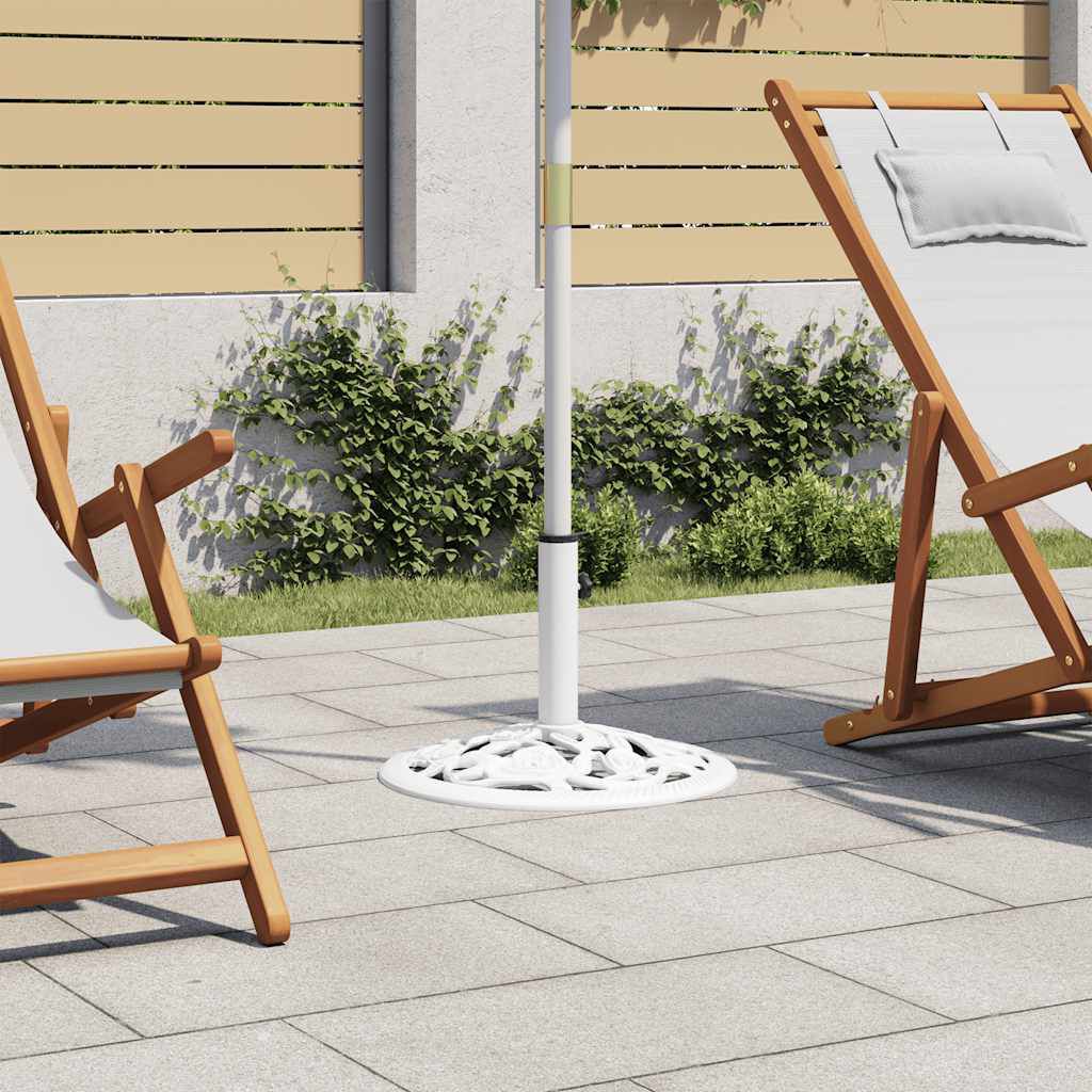 vidaXL Umbrella Base White 12 kg 48 cm Cast Iron