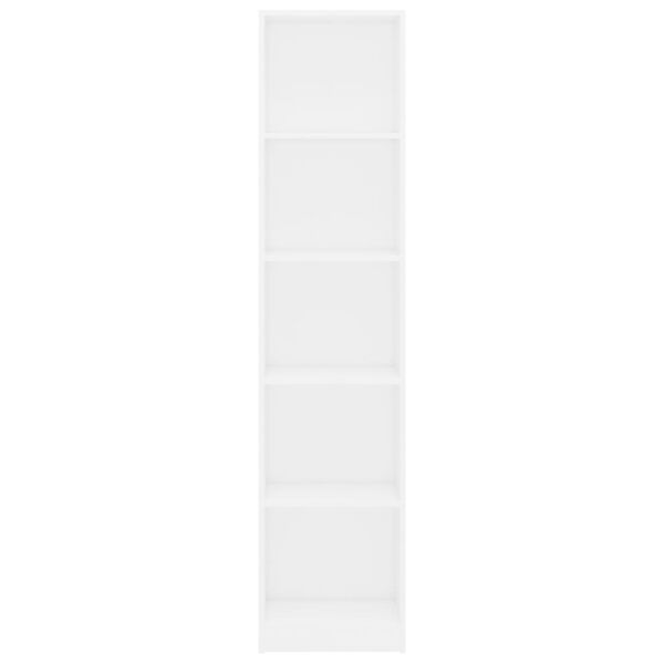 vidaXL 5-Tier Book Cabinet White 40x24x175 cm Engineered Wood