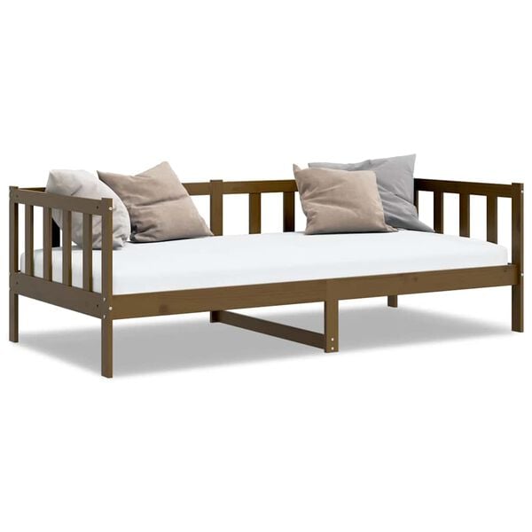 vidaXL Day Bed without Mattress Honey Brown Solid Wood Pine 90x200cm