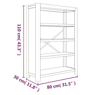 vidaXL 4-Tier Bookcase 80x30x110 cm Solid Wood Acacia,  vidaXL 4-Tier Bookcase 80x30x110 cm Solid Wood Acacia