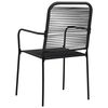 vidaXL 7 Piece Garden Dining Set Cotton Rope and Steel Black