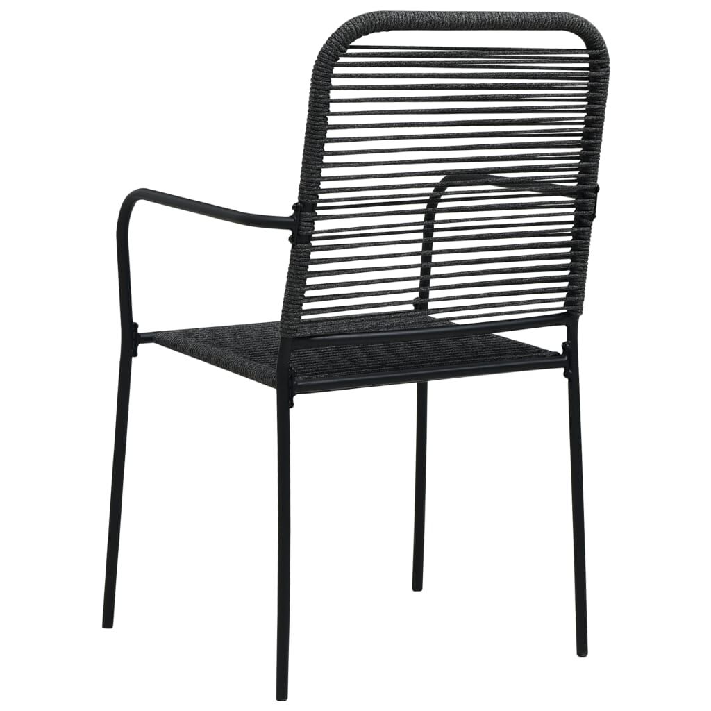 vidaXL 7 Piece Garden Dining Set Cotton Rope and Steel Black