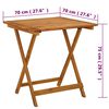 vidaXL Folding Garden Table 70x70x75 cm Solid Acacia Wood