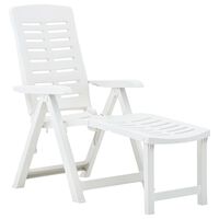 vidaXL Folding Sun Lounger Plastic White, white vidaXL Folding Sun Lounger Plastic White
