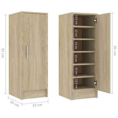 vidaXL Shoe Cabinet Sonoma Oak 32x35x92 cm Engineered Wood, sonoma oak vidaXL Shoe Cabinet Sonoma Oak 32x35x92 cm Engineered Wood