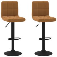 vidaXL Bar Stools 2 pcs Brown Velvet, brown vidaXL Bar Stools 2 pcs Brown Velvet