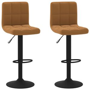 vidaXL Bar Stools 2 pcs Brown Velvet