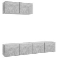 vidaXL TV Cabinets 3 pcs Concrete Grey Engineered Wood