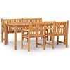 vidaXL 4 Piece Garden Dining Set Solid Wood Teak