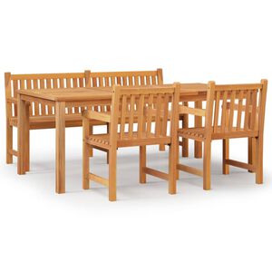 vidaXL 4 Piece Garden Dining Set Solid Wood Teak