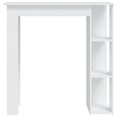 vidaXL Bar Table with Shelf White 102x50x103.5 cm Engineered Wood, white vidaXL Bar Table with Shelf White 102x50x103.5 cm Engineered Wood