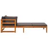 vidaXL Sun Loungers with Dark Grey Cushions 2 pcs Acacia Wood